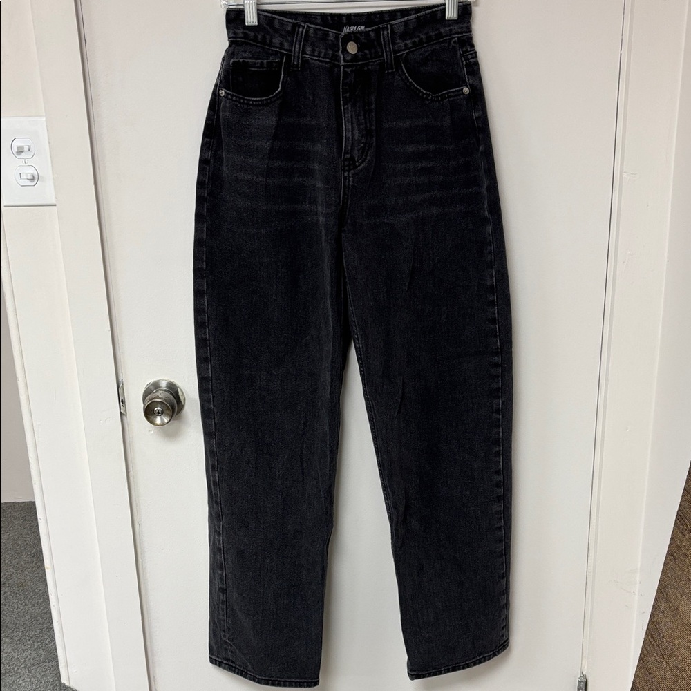Nasty Gal Washed Denim High Waisted Mom Jeans